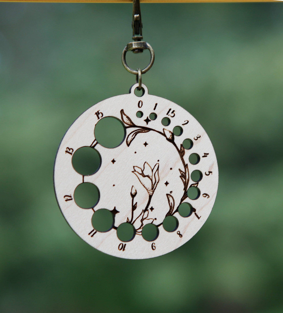 Moonflower & Stars Knitting Needle Gauge