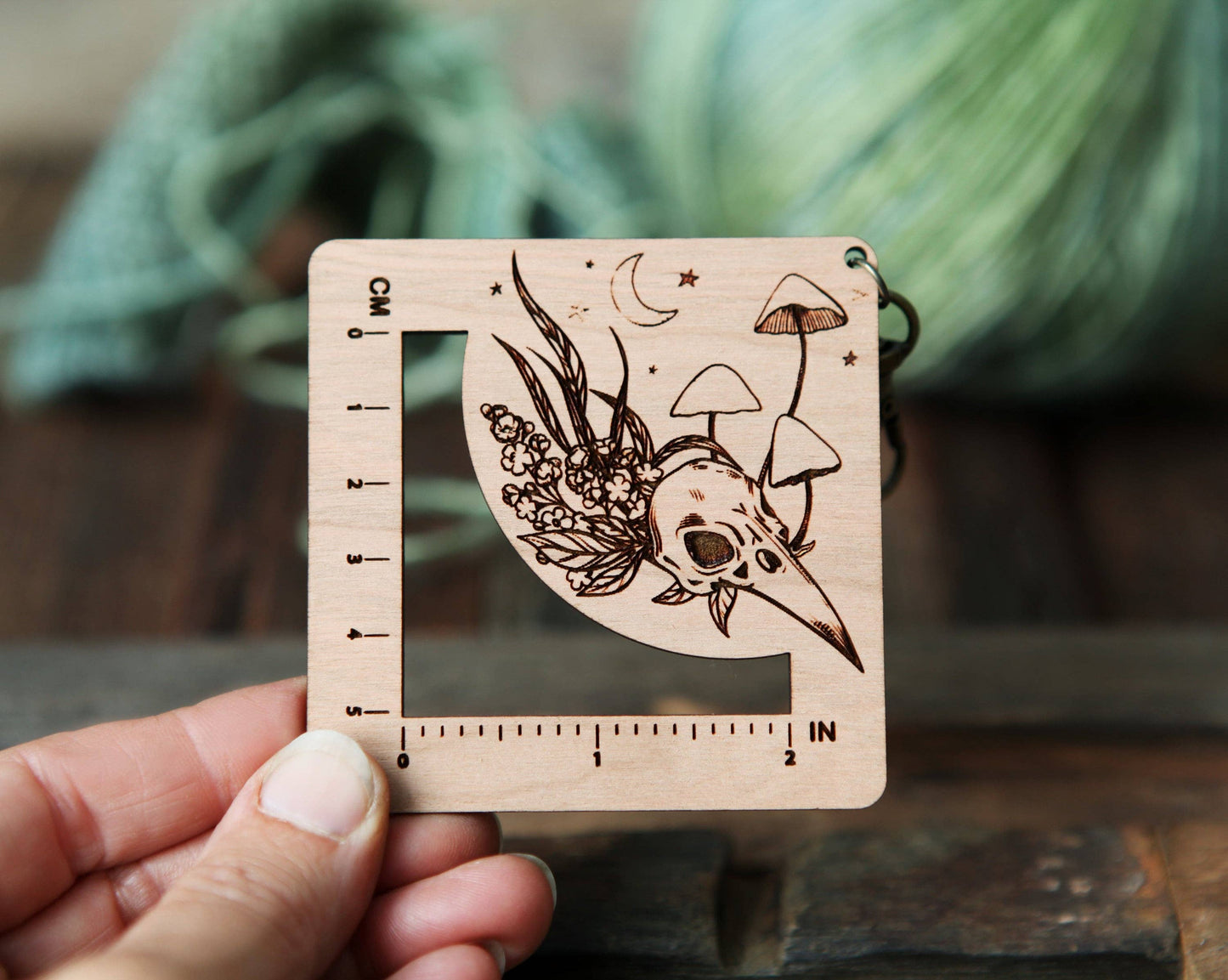 Raven Skull Knit & Crochet Gauge