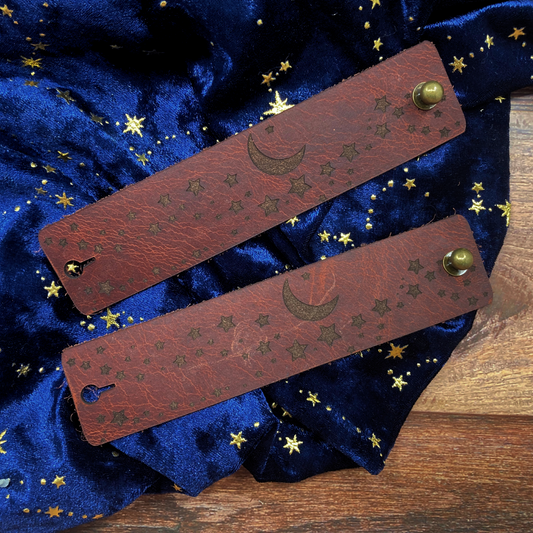 Stars & Moon Leather Shawl Cuff