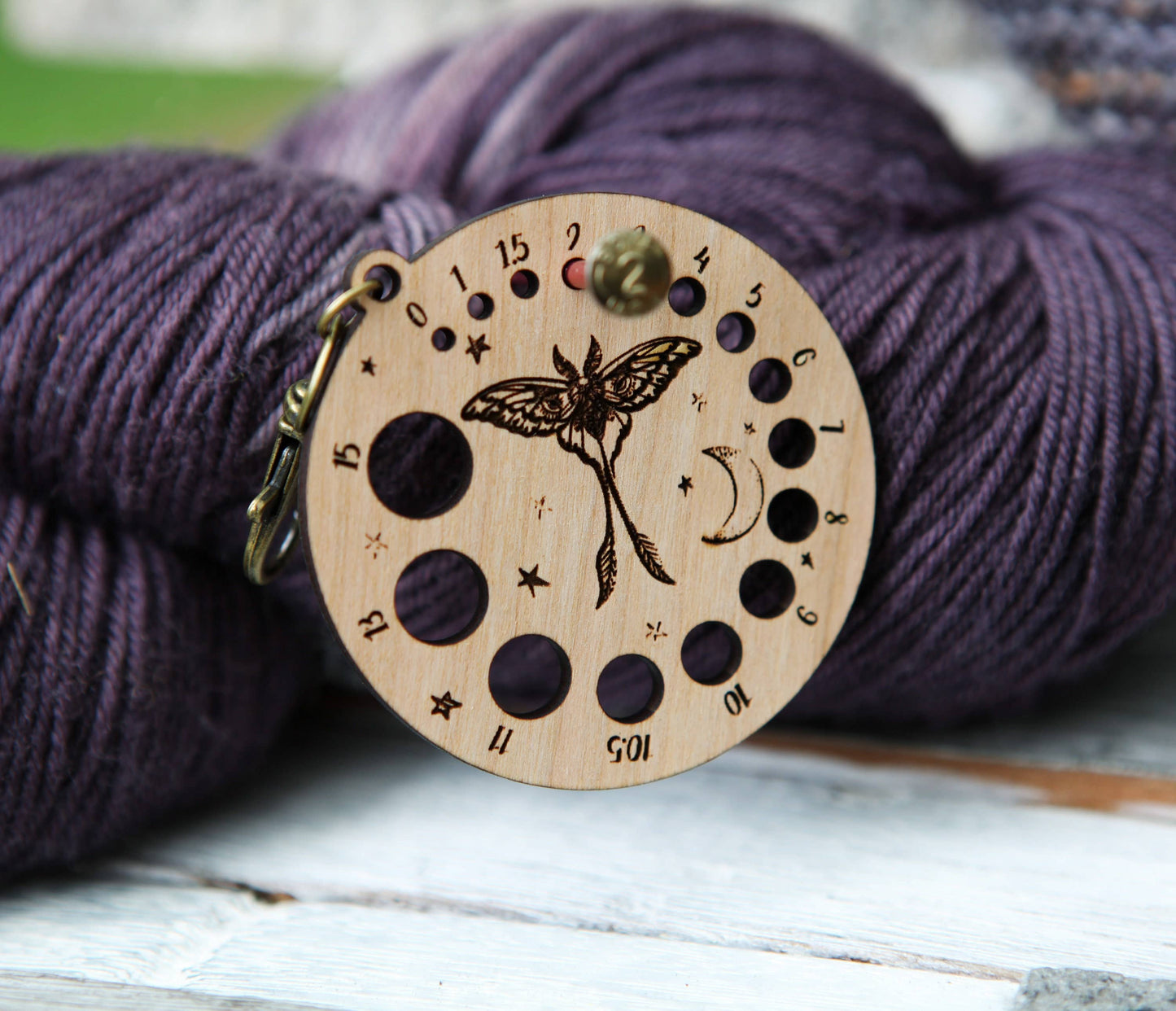 Luna Moth Knitting Needle Gauge