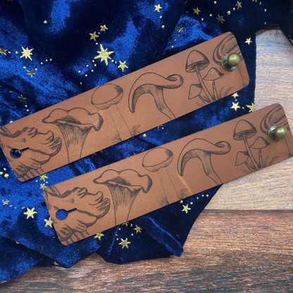 Mushrooms Leather Shawl Cuff