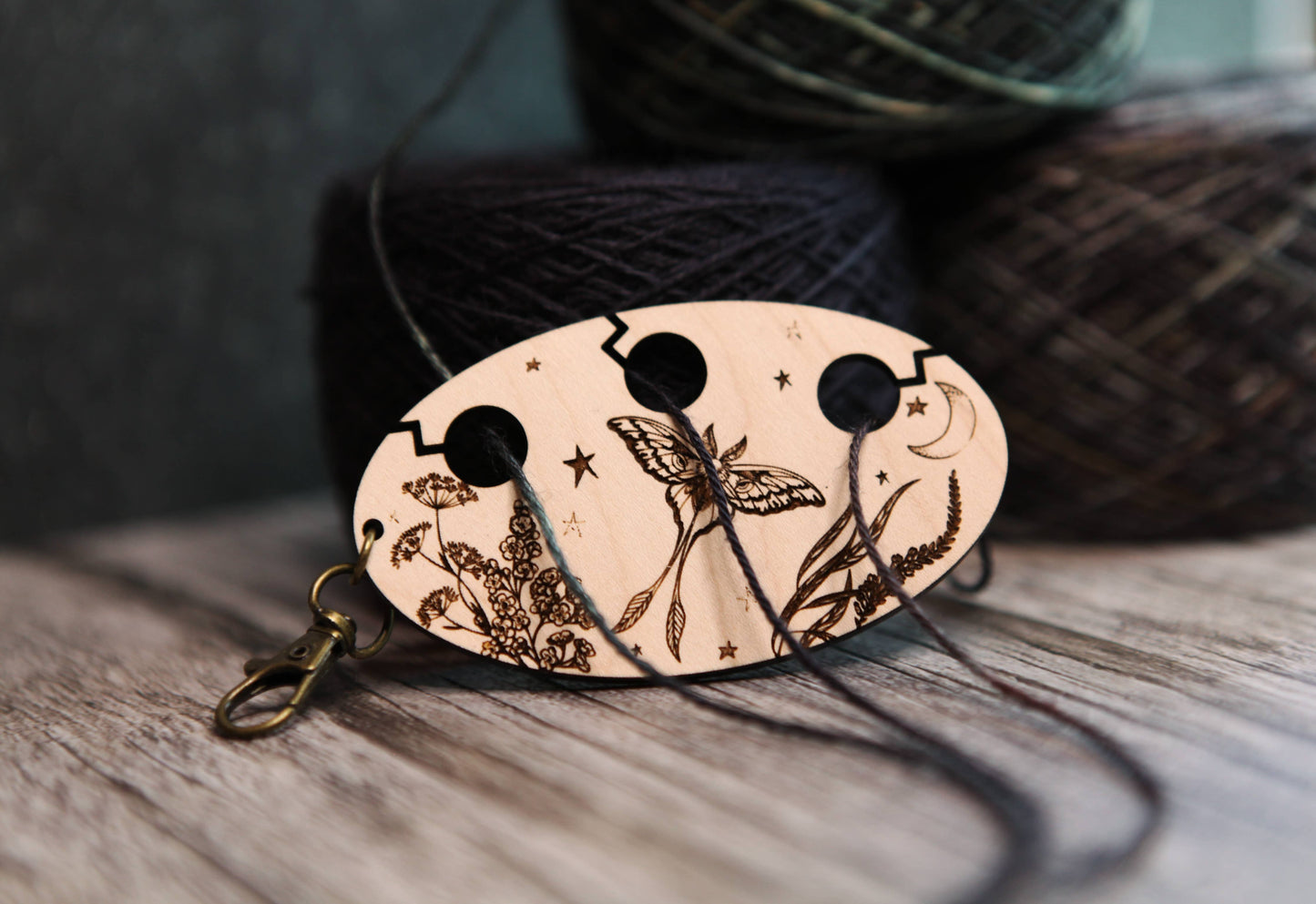 Luna Moth in Night Sky Yarn Separator