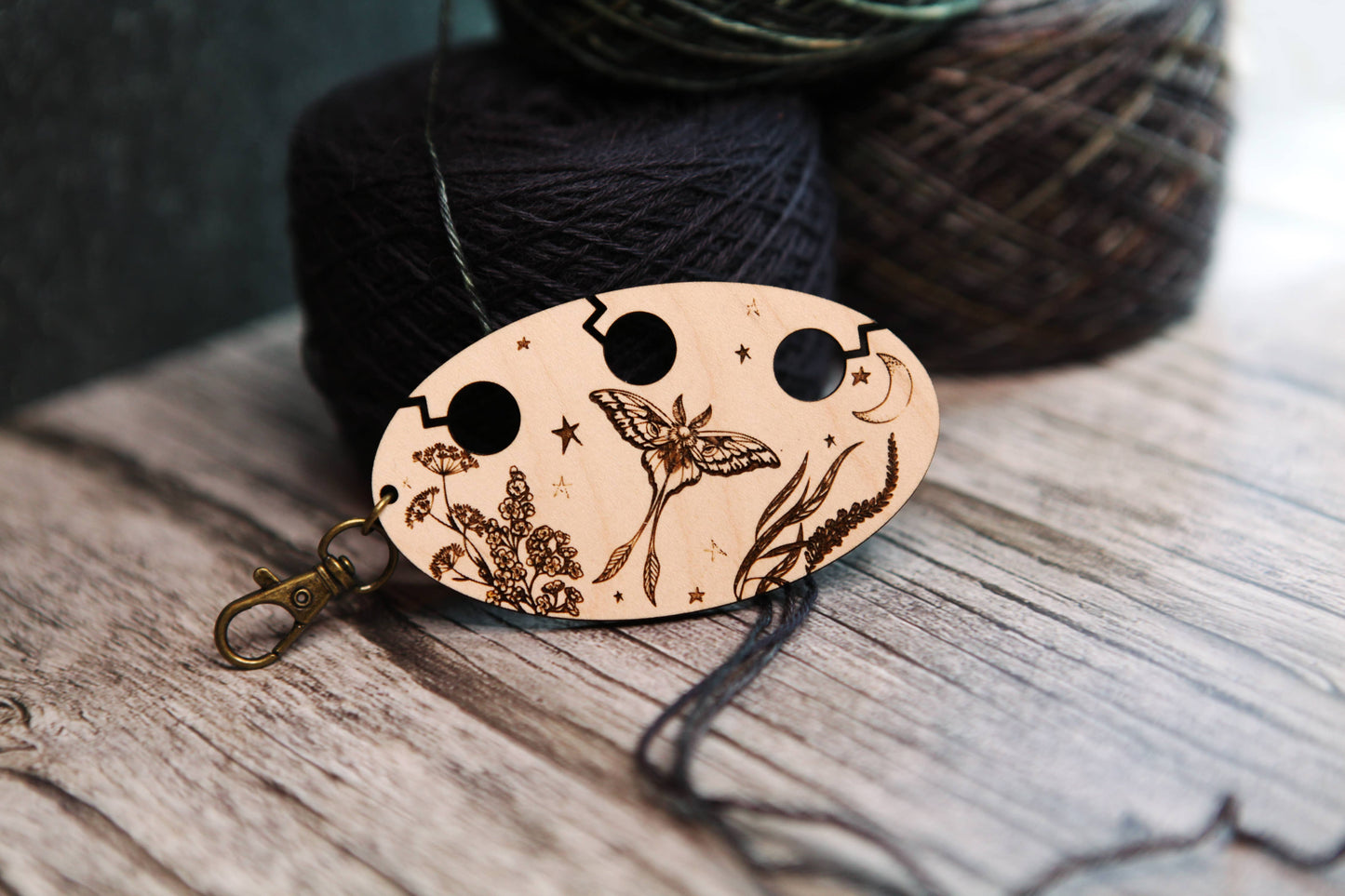Luna Moth in Night Sky Yarn Separator