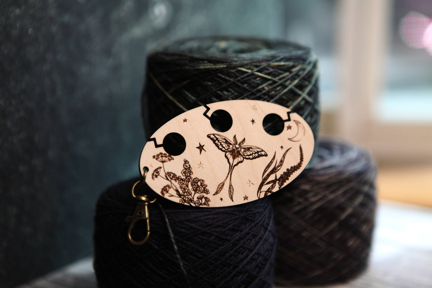 Luna Moth in Night Sky Yarn Separator