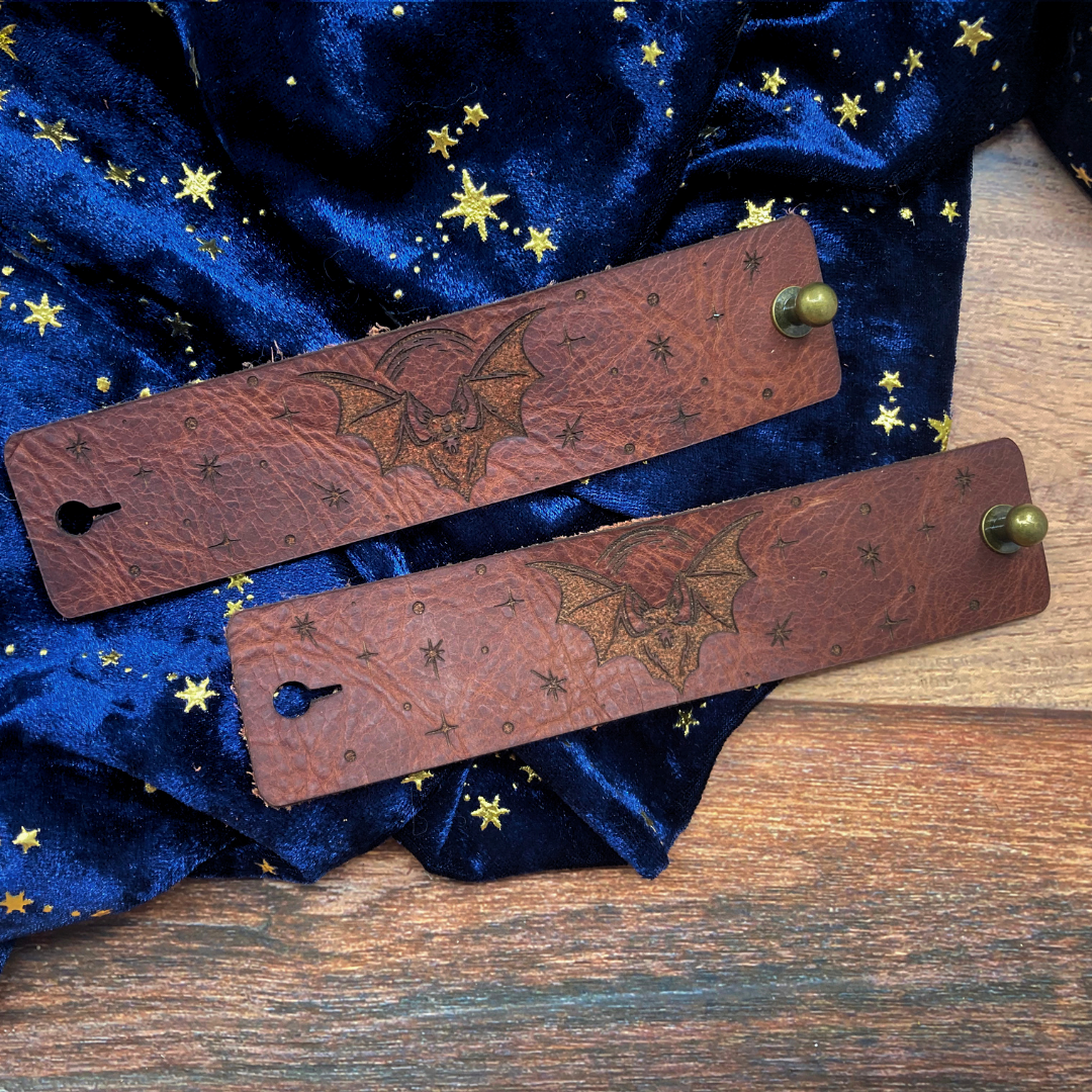 Vampire Bat Leather Shawl Cuff