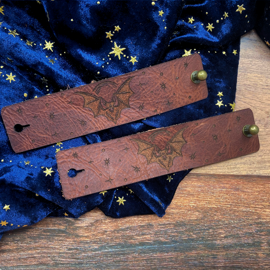 Vampire Bat Leather Shawl Cuff