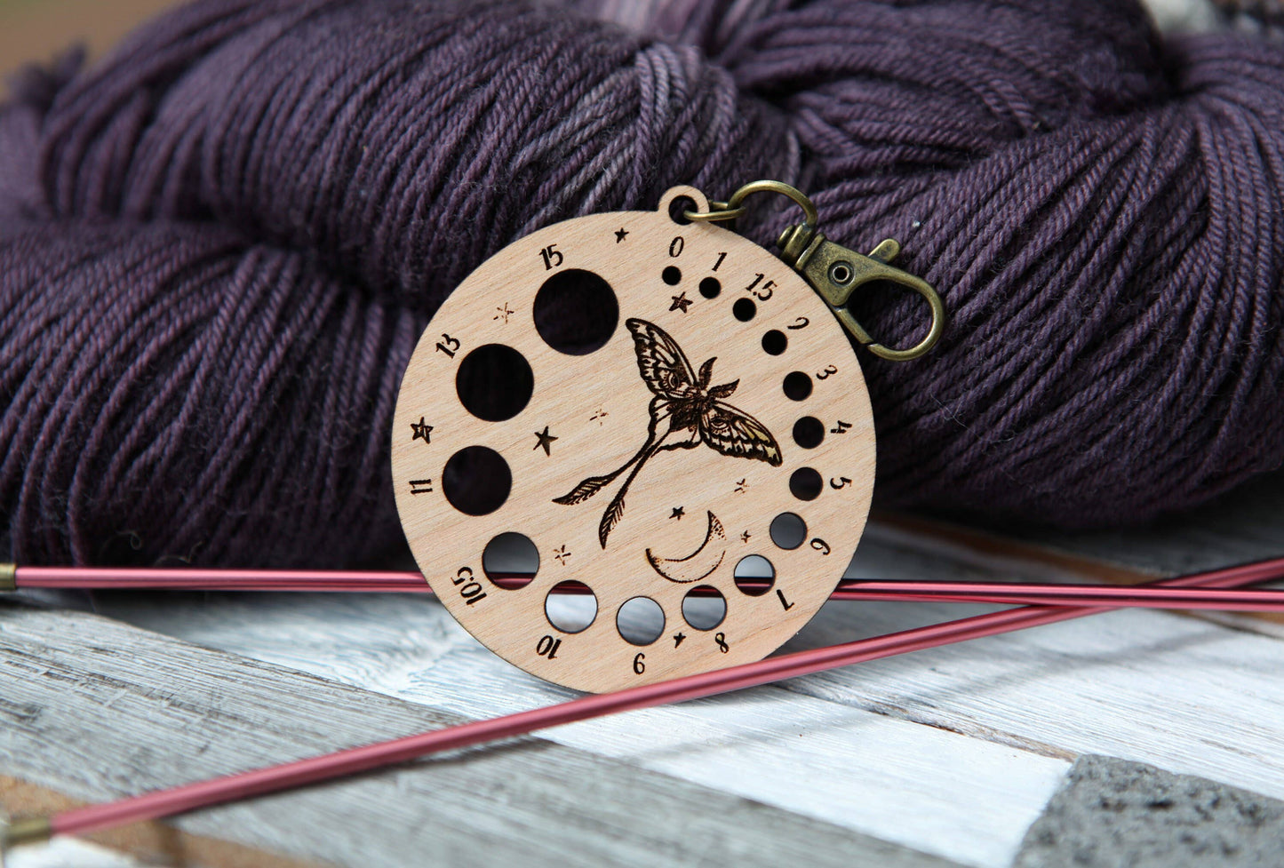 Luna Moth Knitting Needle Gauge