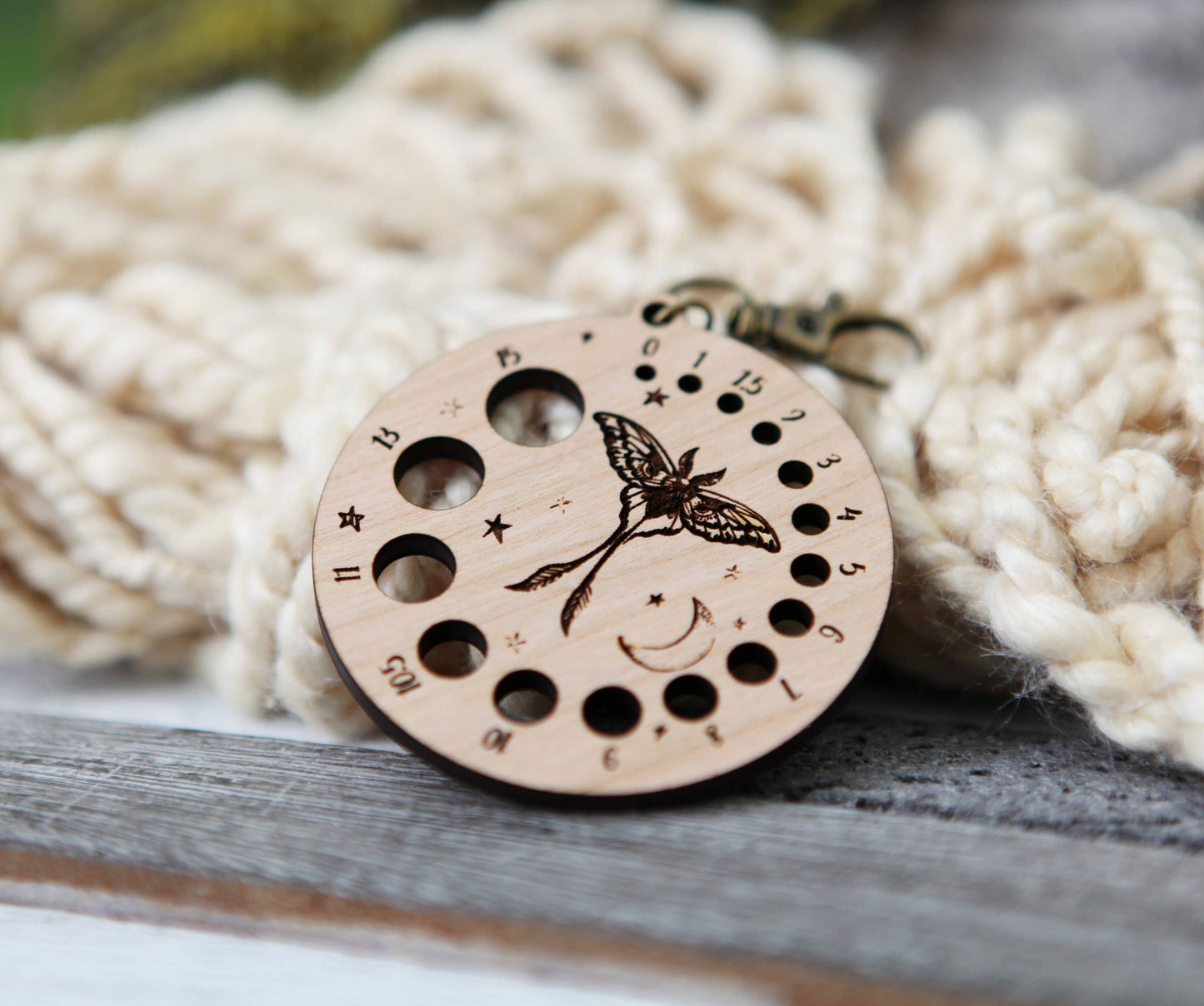 Luna Moth Knitting Needle Gauge