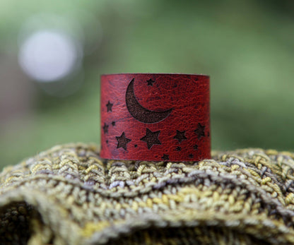 Stars & Moon Leather Shawl Cuff