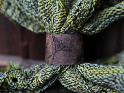 Luna Moth Leather Shawl Cuff