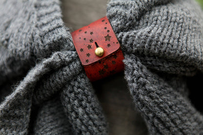 Stars & Moon Leather Shawl Cuff