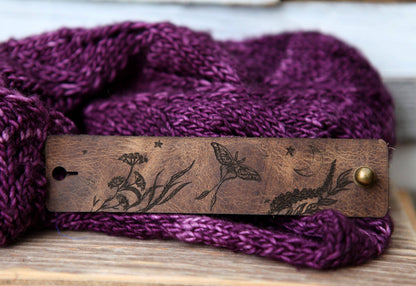 Luna Moth Leather Shawl Cuff